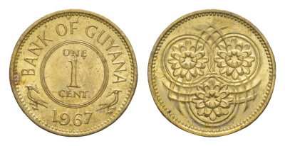 Гайана 1 цент 1967 Республика KM 31 никель латунь UNC 4659-468