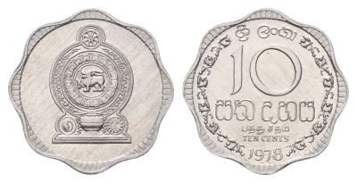 Шри-Ланка 10 центов 1978 KM 140a алюминий UNC 4670-1153