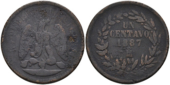 Мексика 1 сентаво 1887 Мо KM 391.6 медь 4586-436