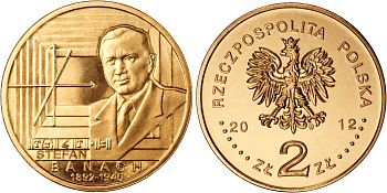 Польша 2 злотых 2012 MW, 120 лет со дня рождения Стефана Банаха (1892-1945) KM 817 нордик  UNC  M73-17