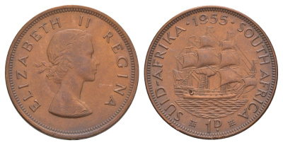 ЮАР 1 пенни 1955 KM 46 бронза 4645-1132