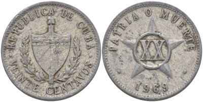 КУБА 20 СЕНТАВО 1969 ЗВЕЗДА KM 35.1 алюминий 67-1123