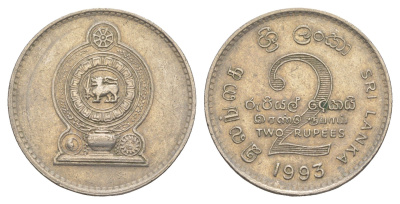 Шри-Ланка 2 рупии 1993 KM 147 медно-никель 4638-346