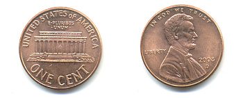 США 1 ЦЕНТ 2008 D ЛИНКОЛЬН KM 201b цинк плакированный медью 86-527
