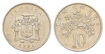 Ямайка 10 центов 1986 KM 47 медно-никель UNC 4642-1022