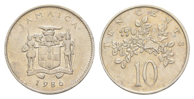 Ямайка 10 центов 1986 KM 47 медно-никель UNC 4642-1022