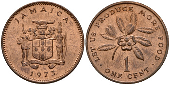 Ямайка 1 цент 1973 ФАО - Давайте производить больше еды KM 52 бронза 4601-755