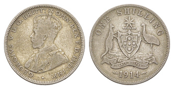 Австралия 1 шиллинг 1914 Георг V (1910-1936) KM 26 серебро 4178-417