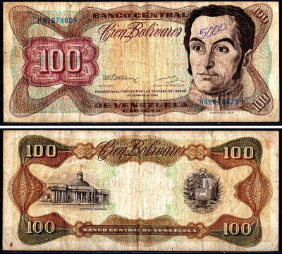 Венесуэла 100 боливаров 1992 Pick 66e бумага 3295-64-1-1