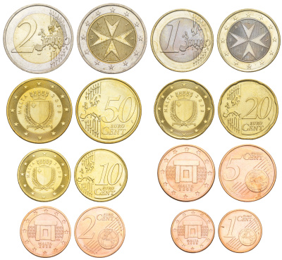 Мальта полный евронабор из 8 монет (1, 2, 5, 10, 20 и 50 евроцентов; 1 и 2 евро) 2008 KM 125, 126, 127, 128, 129, 130, 131 и 132 UNC 4648-1131-1137