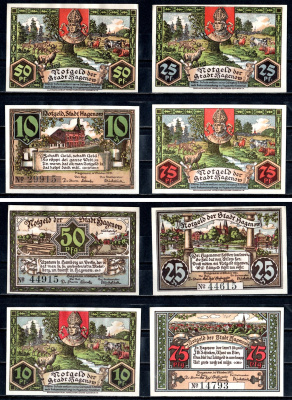 Хагенов (Мекленбург-Шверин) набор из 4 нотгельдов 1921 7556-73-4-1