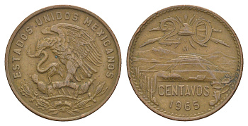 Мексика 20 сентаво 1965 KM 440 бронза 4620-127