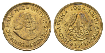 ЮАР 1/2 цента 1964 Ян ван Рибек KM 56 латунь UNC 4693-442