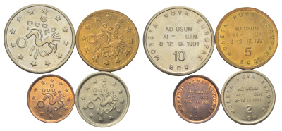 Бельгия набор из 4 монет (1, 2, 5 и 10 экю) 1991 XI Международный конгресс по нумизматике UNC 4628-351-354