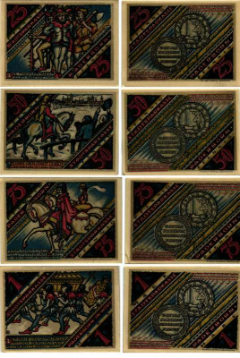 ПАДЕБОРН НАБОР ИЗ 4 БАНКНОТ (25, 50, 75 ПФЕННИГОВ, 1 МАРКА) 1921 10 НОЯБРЯ 1921, НОТГЕЛЬД, ЗЕМЛЯ СЕВЕРНЫЙ РЕЙН-ВЕСТФАЛИЯ Keller 1043.3 бумага 6318-12-3-1