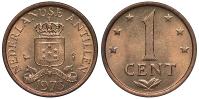 Нидерландские Антилы 1 цент 1973 Юлиана (1948-1980) KM 8 бронза UNC 4118-921