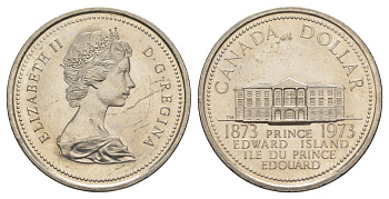 Канада 1 доллар 1973 100 лет со дня присоединения провинции остров Принца Эдуарда (1873-1973) KM 82 никель PROOF-LIKE (BU) 4185-412