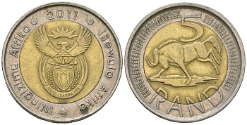 ЮАР 5 рандов 2011 KM 506 биметалл 4364-2447