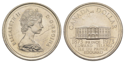 Канада 1 доллар 1973 100 лет со дня присоединения провинции остров Принца Эдуарда (1873-1973) KM 82 никель PROOF-LIKE (BU) 4185-412