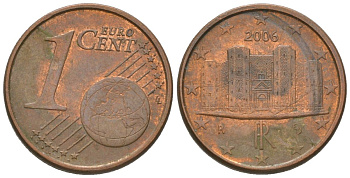 Италия 1 евроцент 2006 R KM 210 сталь плакированная медью 4580-248