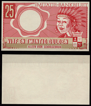 Нидерланды 25 гульденов ND школьные деньги, односторонний бумага UNC (пресс) 7457-12-1-2