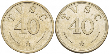 ЕВРОПА ЖЕТОН ND TVS.C 40 белый металл 4544-1017