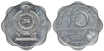 Шри-Ланка 10 центов 1978 KM 140 a алюминий 4118-843