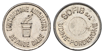 Италия жетон для выдачи напитков - кофе диаметр 23 мм, вес 5,1 гр алюминий 4670-924