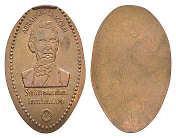 США, Смитсоновский институт жетон Авраам Линкольн размер 31x19,5 мм медь 4629-547