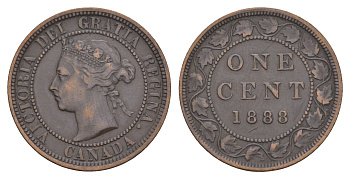 Канада 1 цент 1888 Виктория (1837-1901) KM 7 бронза 4654-1215