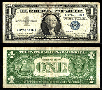 США 1 доллар 1957 Серия A, Джордж Вашингтон Pick 419 a бумага 2119-23-1-2