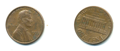 США 1 ЦЕНТ 1973 D, ЛИНКОЛЬН KM 201 медь цинк 54-157