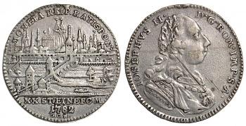 Регенсбург 1/2 талера 1782 городской вид Beckenb. 7206 серебро 00-815-52