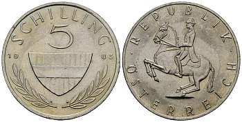 Австрия 5 шиллингов 1983 KM 2889a медно-никель 4138-443