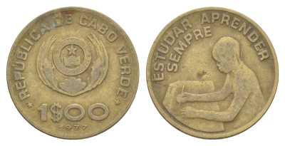 Кабо-Верде 1 эскудо 1977 KM 17 никель латунь 4654-421