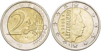 ЛЮКСЕМБУРГ 2 ЕВРО 2004 ВЕЛИКИЙ ГЕРЦОГ АНРИ KM 82 биметалл 4543-211