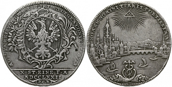 Франкфурт 1 талер 1772 PCB городской вид KM 251, Dav. 2226 серебро 00-000-00