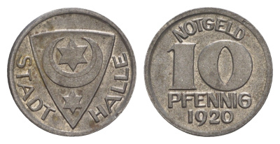Галле 10 пфеннигов 1920 Funck 187.1, Men05 10324.1 железо 54-235
