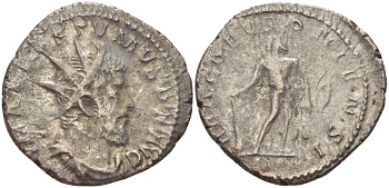 Римская Империя (императоры в Галлии) антониниан 260 - 269 Постум. IMP C POSTVMVS P F AVG / HERC DEVSONIENSI, Геркулес с палицей, луком и львиной шкурой, Колония Агриппины, Good Very fine RIC 64 биллон 1073-12-33