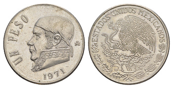 Мексика 1 песо 1971 Хосе Мария Морелос KM 460 медно-никель UNC 4620-141