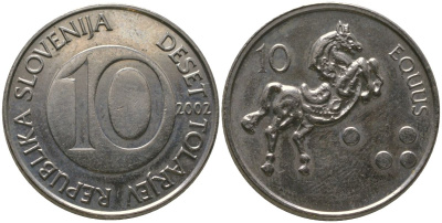 Словения 10 толаров 2002 KM 41 медно-никель 4548-1137