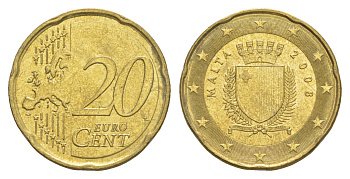 Мальта 20 евроцентов 2008 F KM 129 нордик 4514-1147