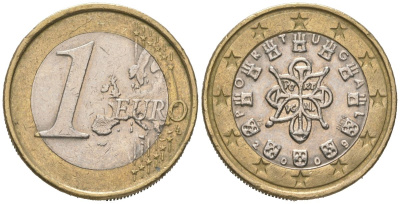 Португалия 1 евро 2009 INCM KM 766 биметалл 4604-1036