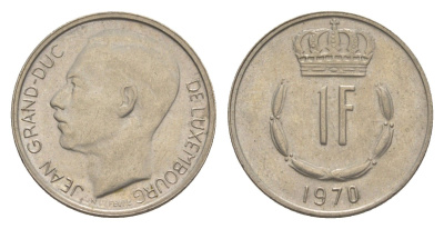 Люксембург 1 франк 1970 Герцог Жан (1964-1999) KM 55 медно-никель 4643-537
