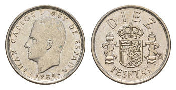 Испания 10 песет 1984 M, Хуан Карлос I (1975-2014) KM 827 медно-никель 4623-1233