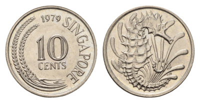 Сингапур 10 центов 1979 KM 3 медно-никель UNC 4625-1068