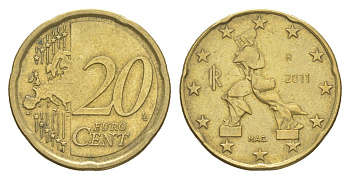Италия 20 евроцентов 2011 KM 248 нордик 4652-445