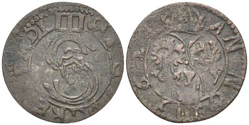 Польша 1 денарий 1624 Сигизмунд III (1587-1632), вес 1,16 гр. KM 34 серебро 1517-222