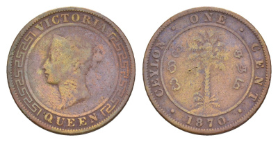 Цейлон 1 цент 1870 Виктория (1837-1901) KM 92 медь 4658-1068