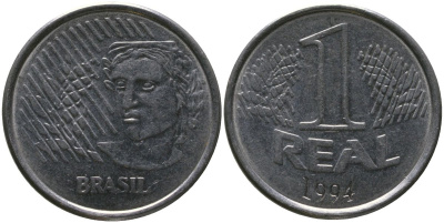 Бразилия 1 реал 1994 KM 636, Schon 145 нержавеющая сталь 4519-512